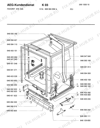 Взрыв-схема посудомоечной машины Aeg FAV575I-B - Схема узла Section2